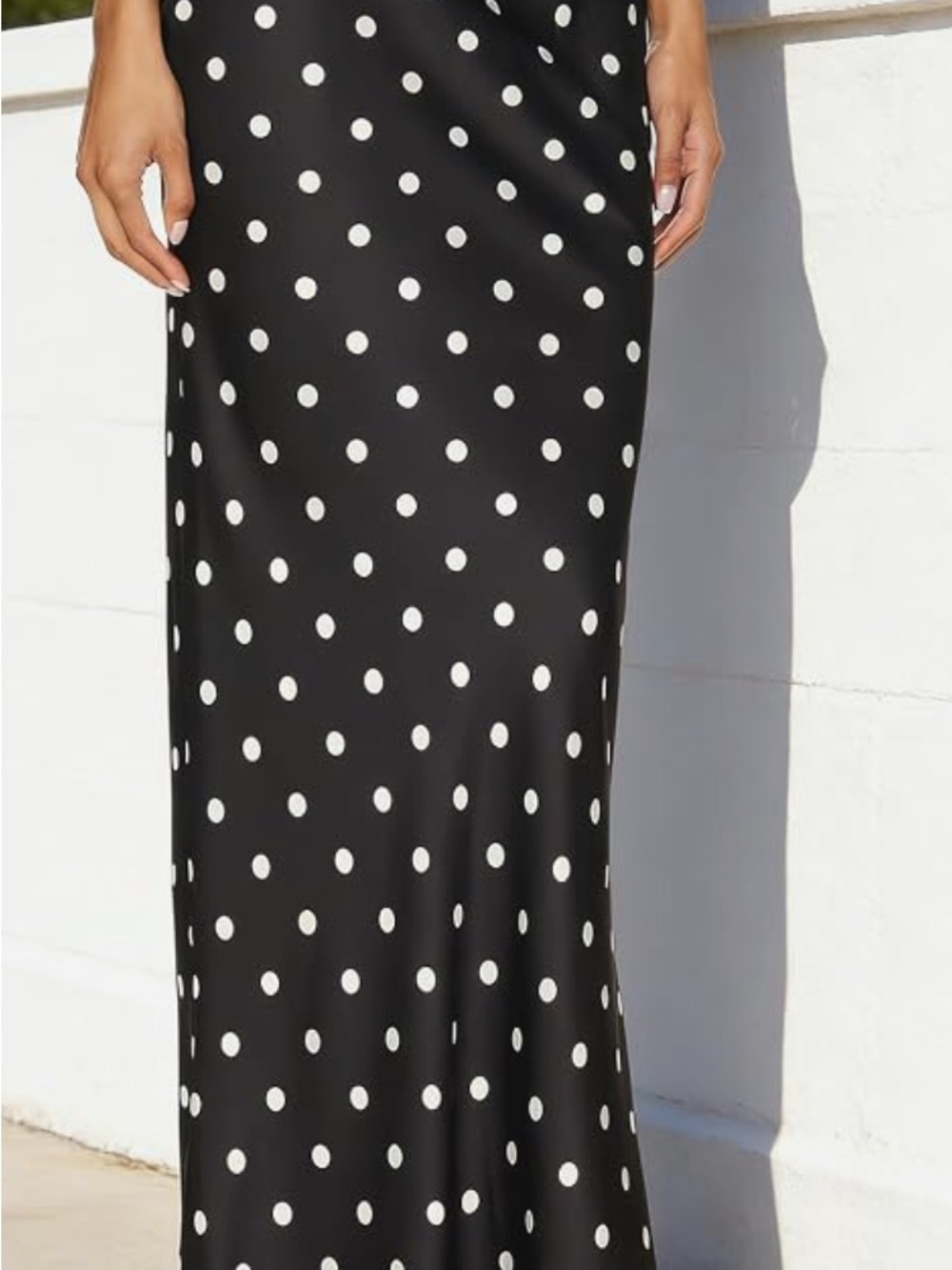 Polka Dot Maxi Skirt - Black & White
